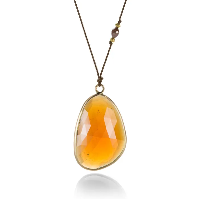 Margaret Solow Necklaces Hessonite Garnet and Diamond Necklace