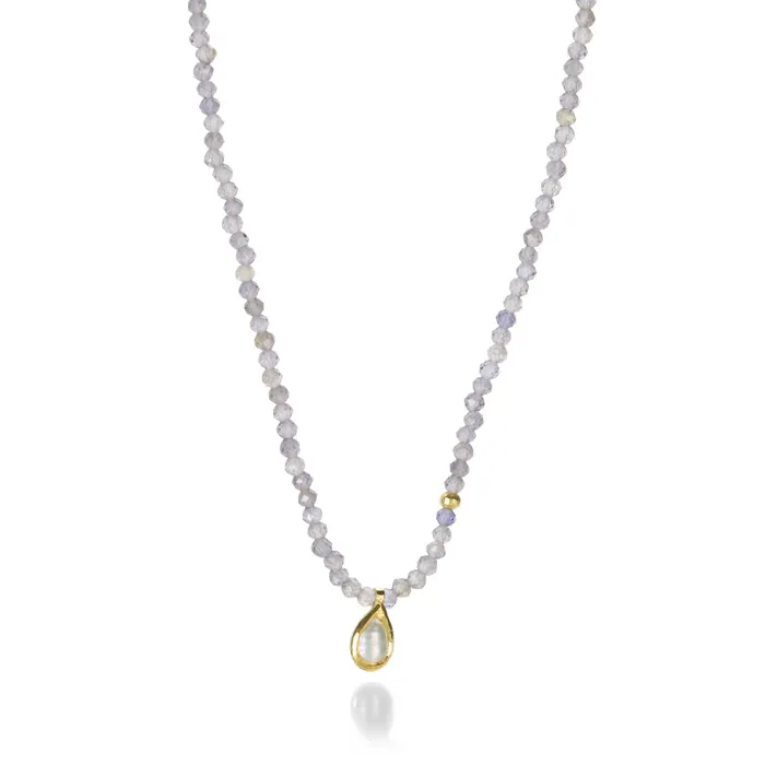 Margaret Solow Necklaces Iolite and Pearl Necklace