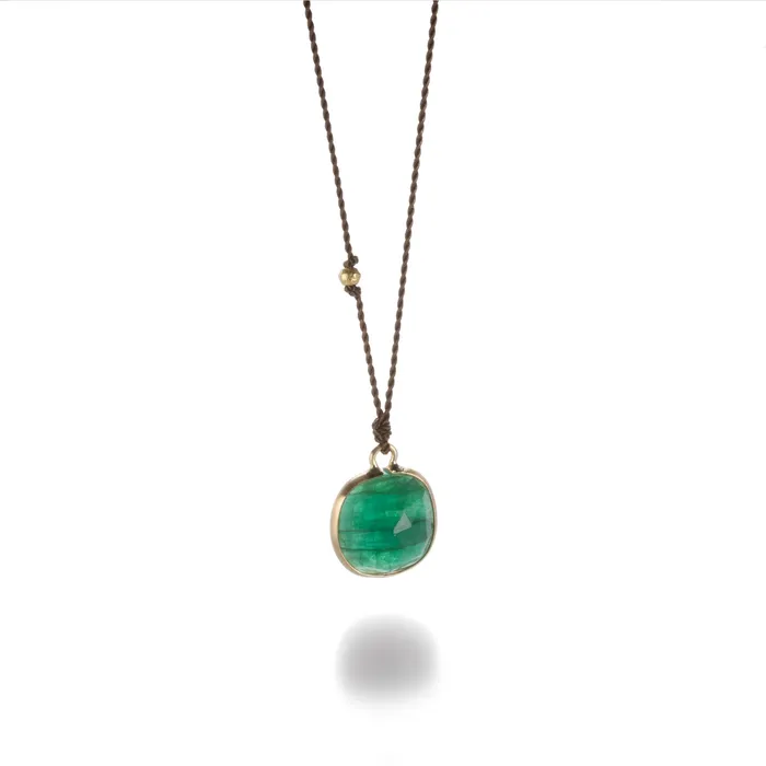 Margaret Solow Necklaces Rose Cut Emerald Necklace