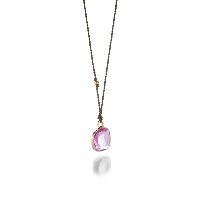 Margaret Solow Necklaces Small Pink Sapphire Necklace