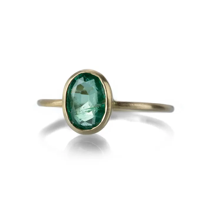 Margaret Solow Rings | Faceted Pale Emerald Ring