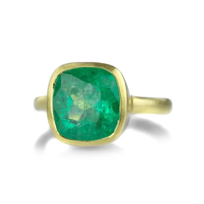 Maria Beaulieu Cushion Cut Emerald Ring Rings