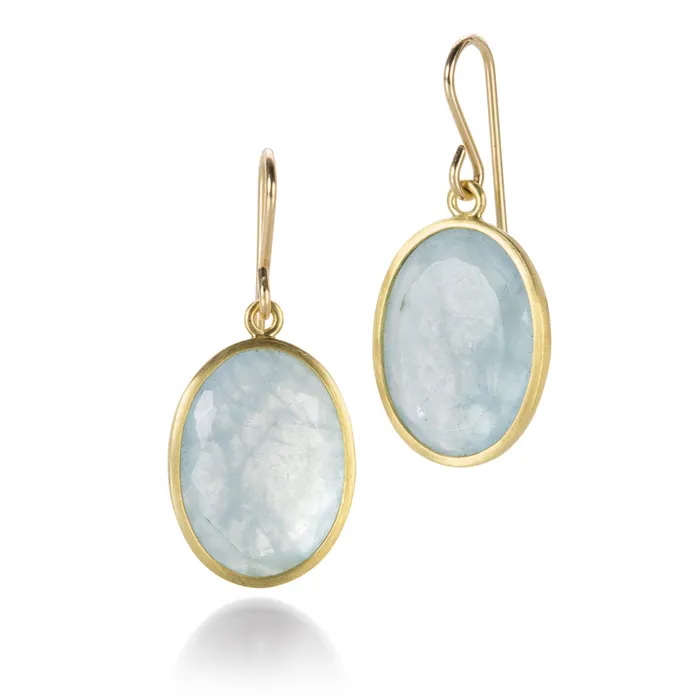 Maria Beaulieu Earrings Aquamarine Slab Earrings