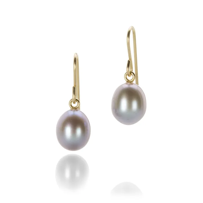 Maria Beaulieu Earrings Gray Freshwater Pearl Drop Earrings