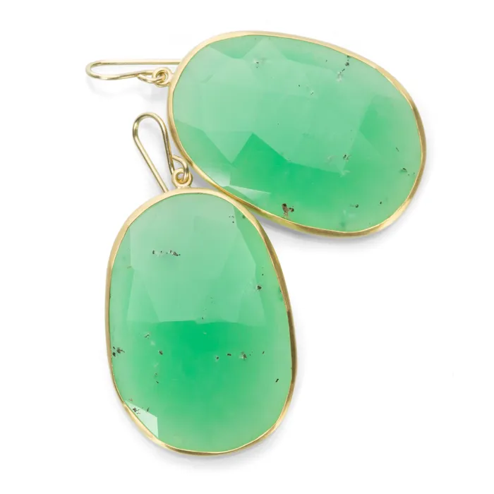 Maria Beaulieu Earrings Rose Cut Chrysoprase Earrings