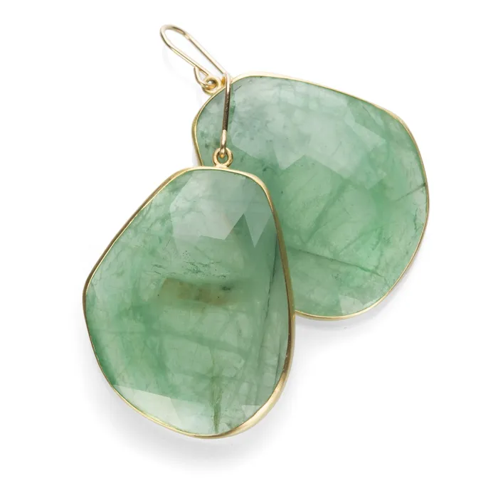 Maria Beaulieu Earrings Rose Cut Emerald Earrings