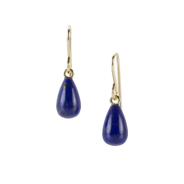 Maria Beaulieu Earrings Small Teardrop Lapis Earrings