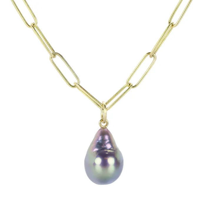 Maria Beaulieu Necklaces 18k Purple Freshwater Pearl Pendant (Pendant Only)