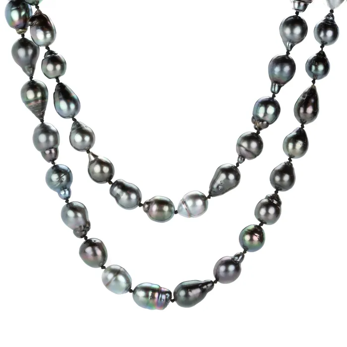 Maria Beaulieu Necklaces Extra Long Dark Tahitian Pearl Necklace