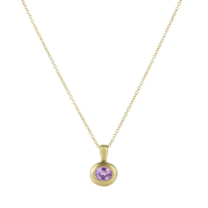 Marian Maurer Necklaces Oval Pink Sapphire City Pendant Necklace