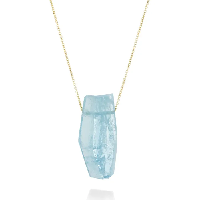 Medium Aquamarine Crystal Necklace Margaret Solow Necklaces