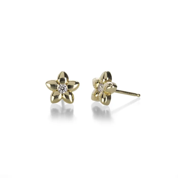 Medium Flat Flower Stud Earrings Nicole Landaw Earrings