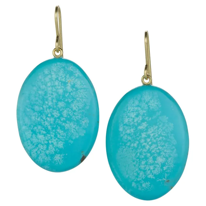 Mexican Turquoise Slab Earrings Maria Beaulieu Earrings