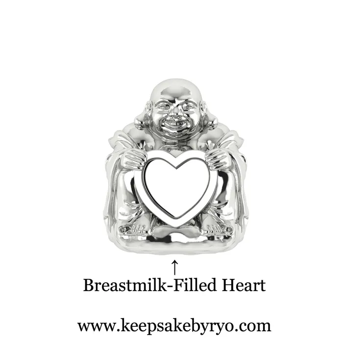 More Customization Options Charm Necklaces | LAUGHING BUDDHA WITH BREASTMILK HEART CHARM