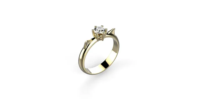 MyUniqueRing Rings | Cat Engagement Ring 14k Yellow Gold Cat Ears