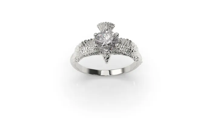 MyUniqueRing Rings Hawk Engagement Ring Hawk Ring White Gold Bird