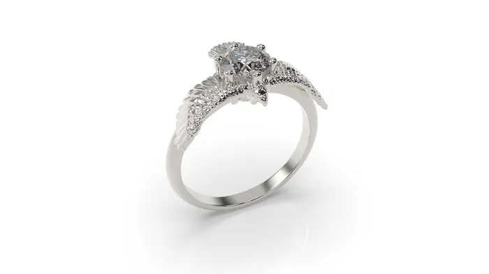 MyUniqueRing Rings | Hawk Engagement Ring Hawk Ring White Gold Bird