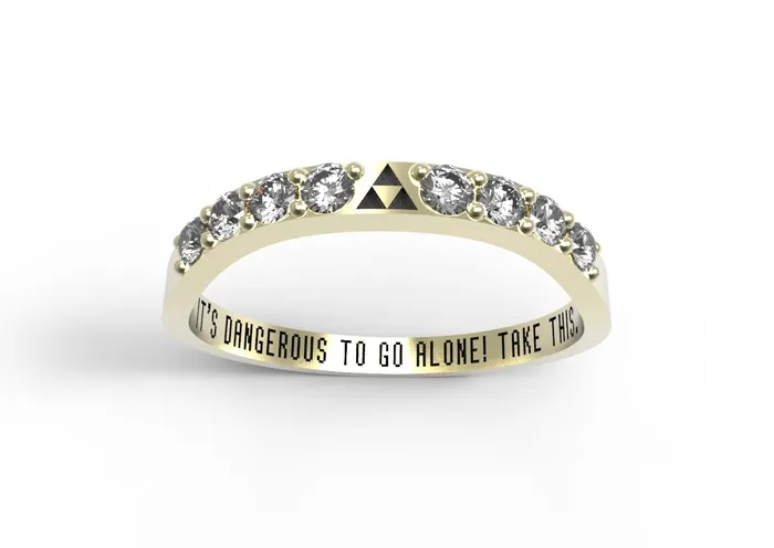 MyUniqueRing Rings Zelda Wedding Band Triforce Inspired Yellow Gold