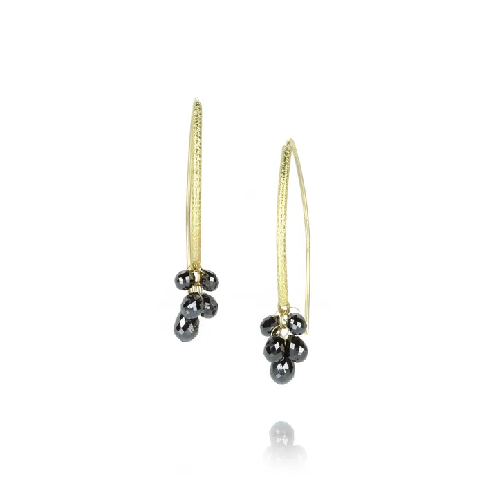 Navette Earrings with Black Diamond Drops Barbara Heinrich Earrings