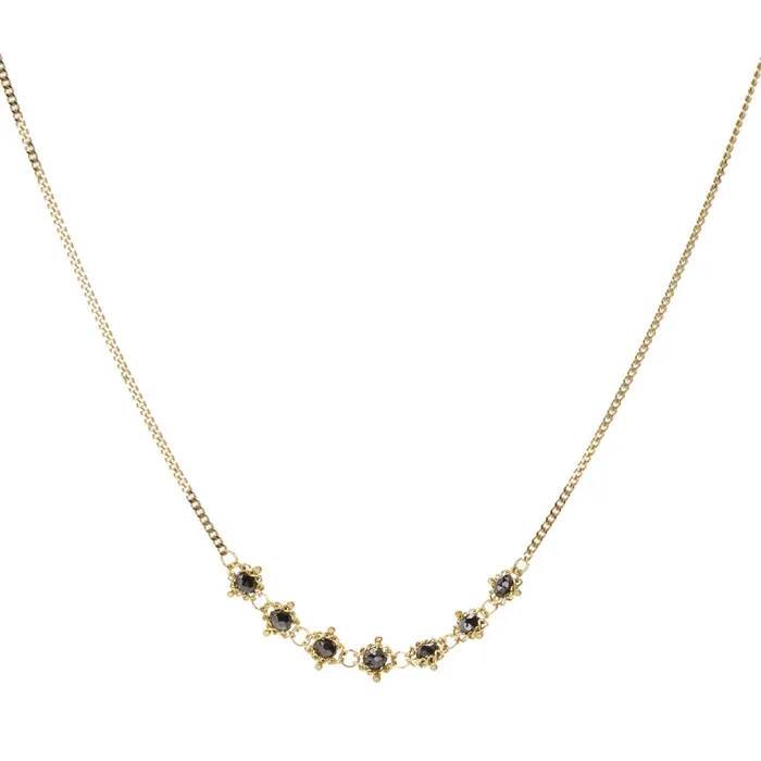 Necklaces Amali 18k Petite Black Diamond Textile Necklace