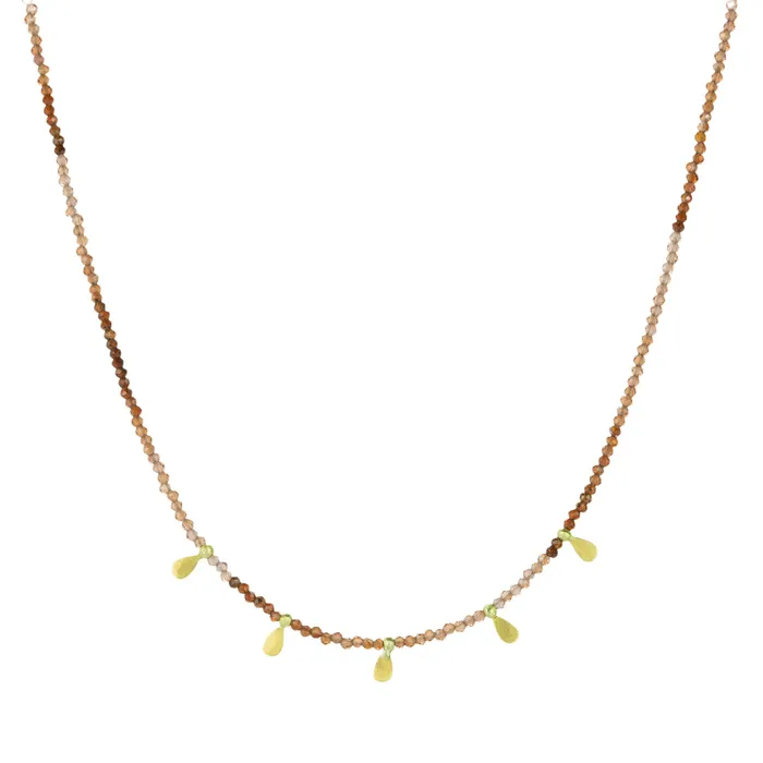 Necklaces Ananda Khalsa Beaded Ombre Tiny Garnet Necklace