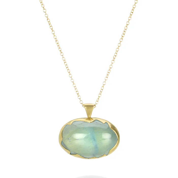 Necklaces Annette Ferdinandsen Aquamarine Egg Necklace