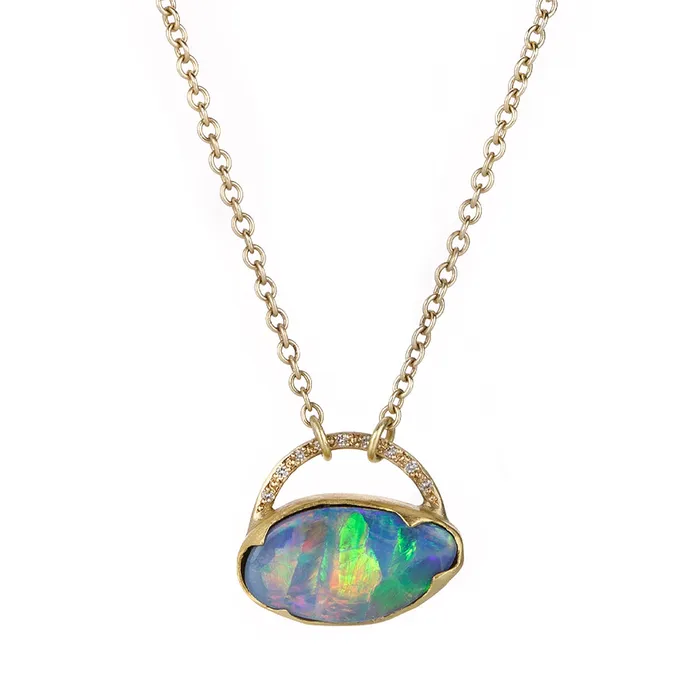 Necklaces Annie Fensterstock Opal Purse Necklace