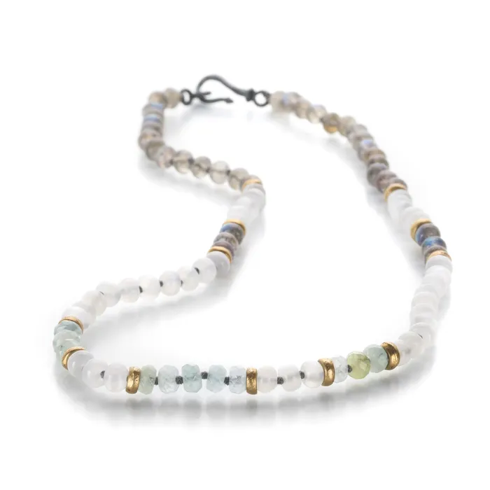 Necklaces Aquamarine Moonstone Labradorite Necklace - Joseph Brooks