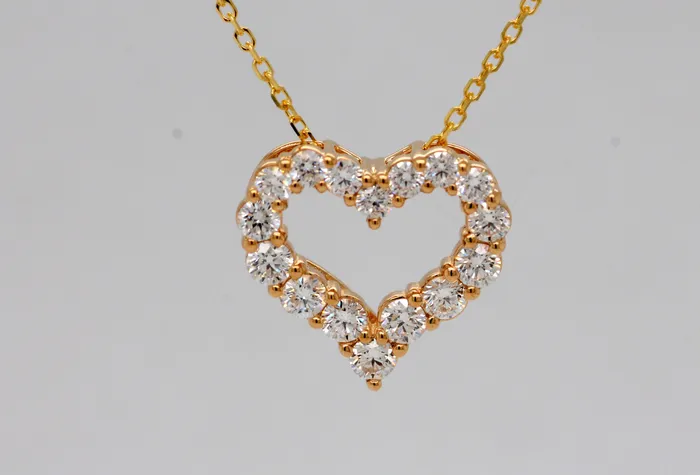 Necklaces ARYAS COLLECTION INC 14KY .50 Cttw Diamond Heart Pendant