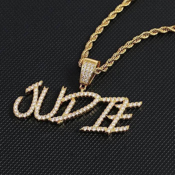 Necklaces | Bling Proud Custom Iced Out Name Letters Pendant Necklace