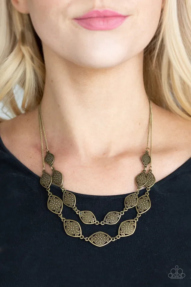 Necklaces diannesjewelryshop Paparazzi Make Yourself At HOMESTEAD - Brass Necklace