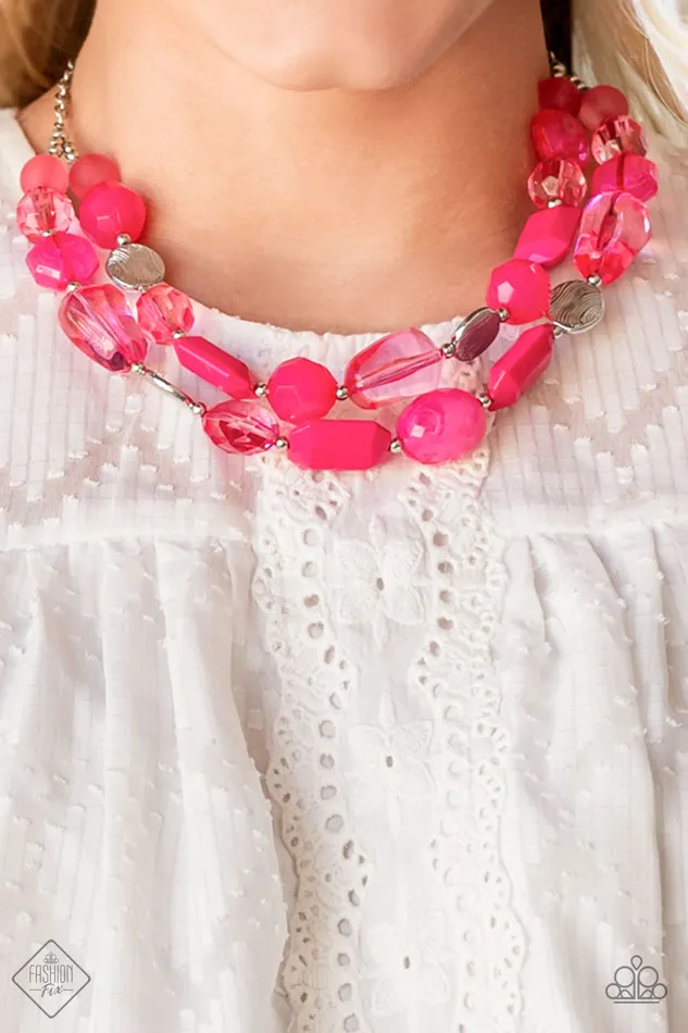 Necklaces diannesjewelryshop Paparazzi Oceanic Opulence Pink Necklace