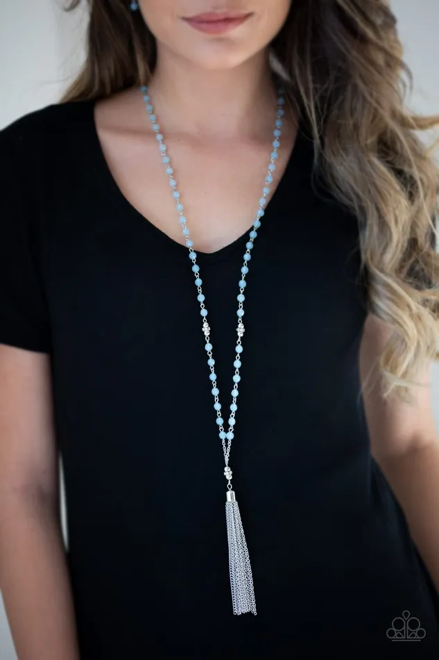 Necklaces diannesjewelryshop Paparazzi Tassel Takeover Blue Necklace