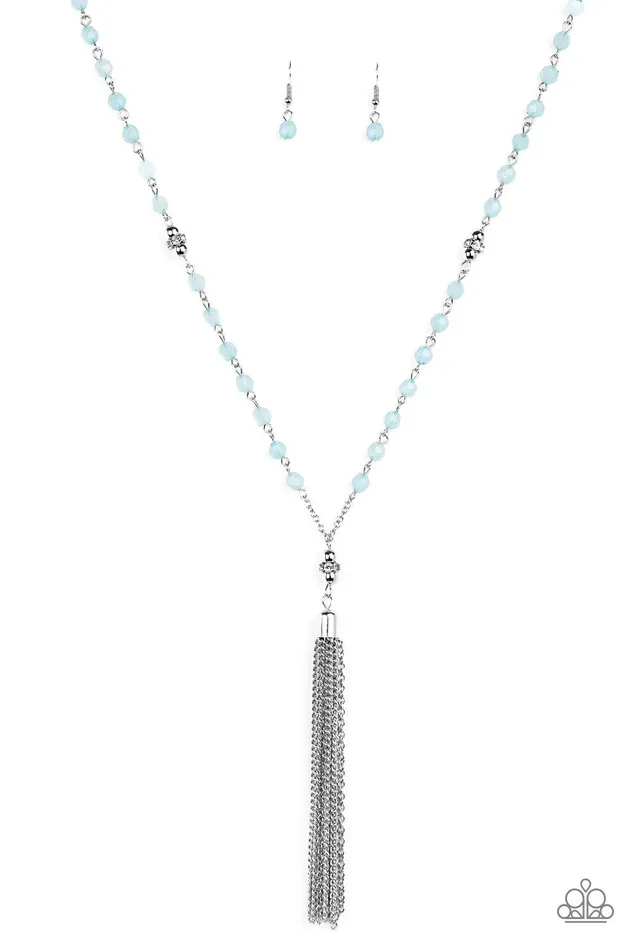 Necklaces | diannesjewelryshop Paparazzi Tassel Takeover Blue Necklace