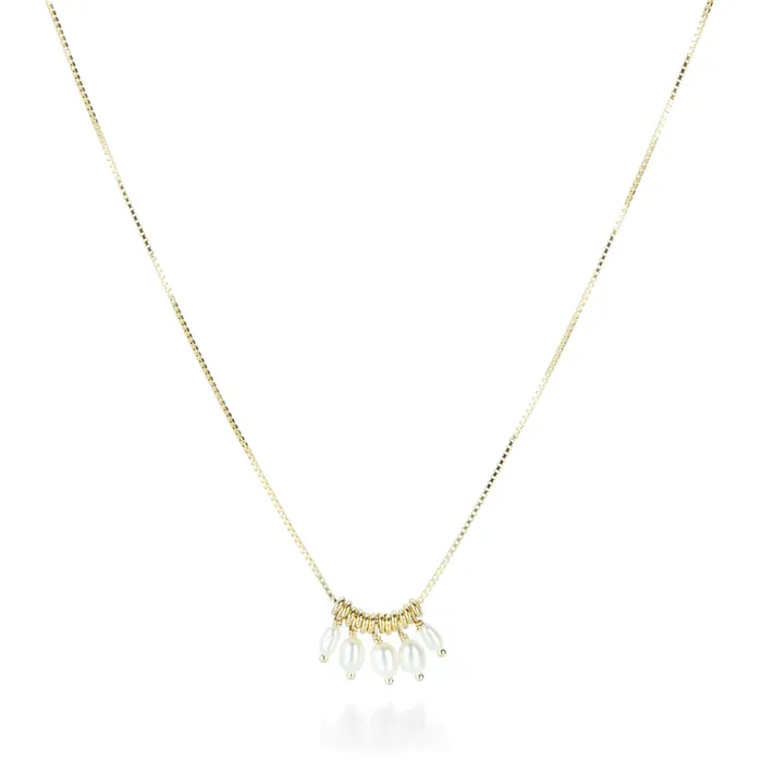 Necklaces | Five Pearl Luna Necklace - Anne Sportun