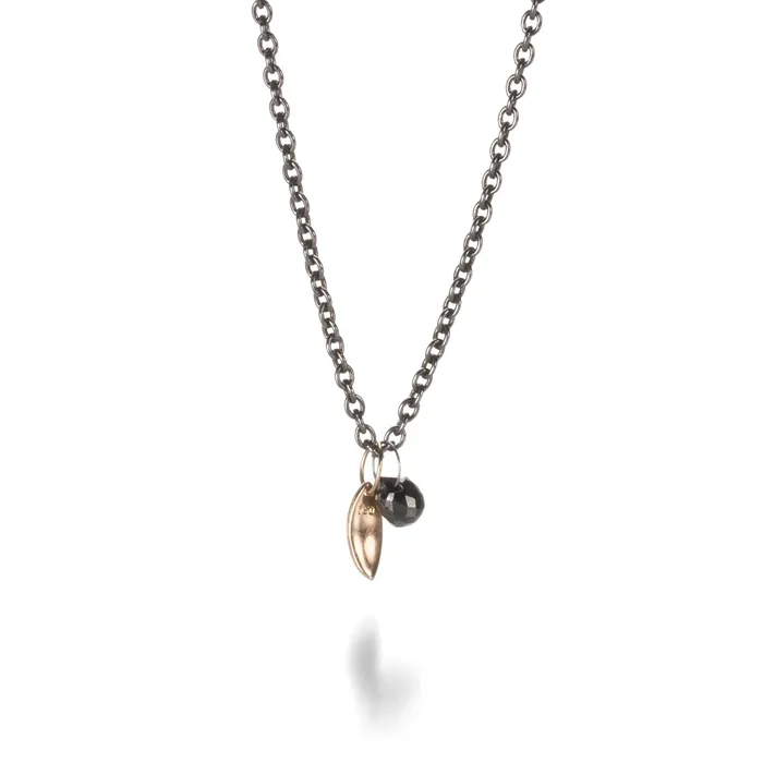 Necklaces Gellner Tiny Black Diamond Briolette Necklace