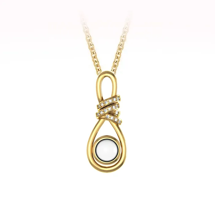 Necklaces | HEIRLOOM SOLID GOLD INFINITY NECKLACE PENDANT WITH CUBIC ZIRCONIA - More Colours