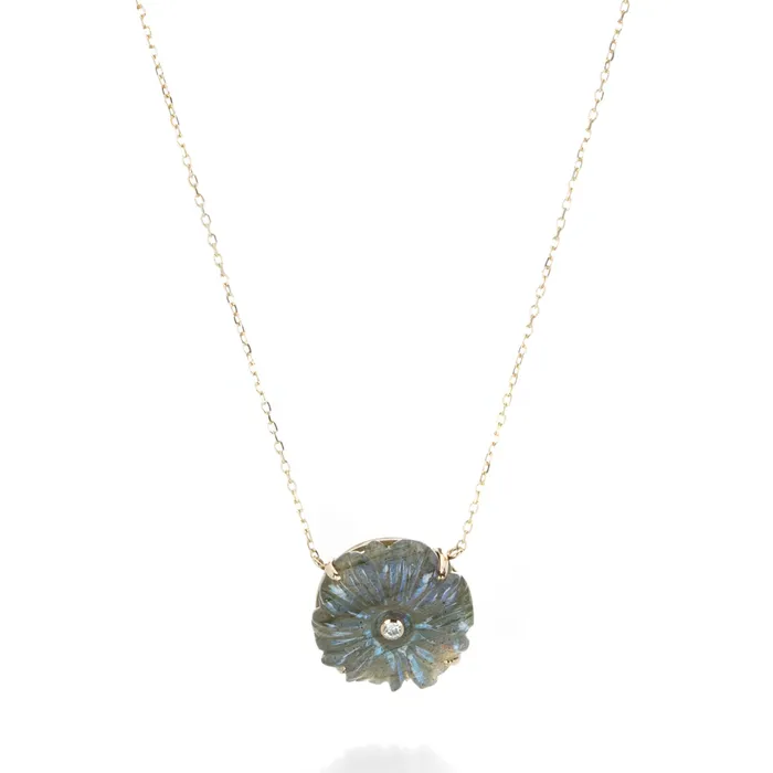 Necklaces Jamie Joseph Carved Labradorite Flower Necklace