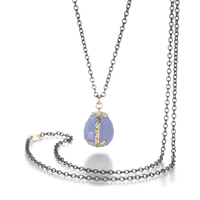 Necklaces Jamie Joseph Chalcedony Twin Locket Necklace