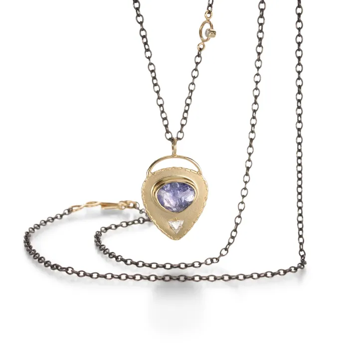 Necklaces Jamie Joseph Ruffled Lotus Tanzanite Necklace