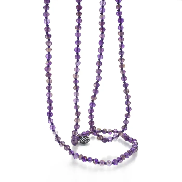 Necklaces Joseph Brooks 4mm Faceted Amethyst Bead Necklace