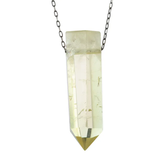 Necklaces Joseph Brooks Large Citrine Quartz Crystal Pendant Necklace