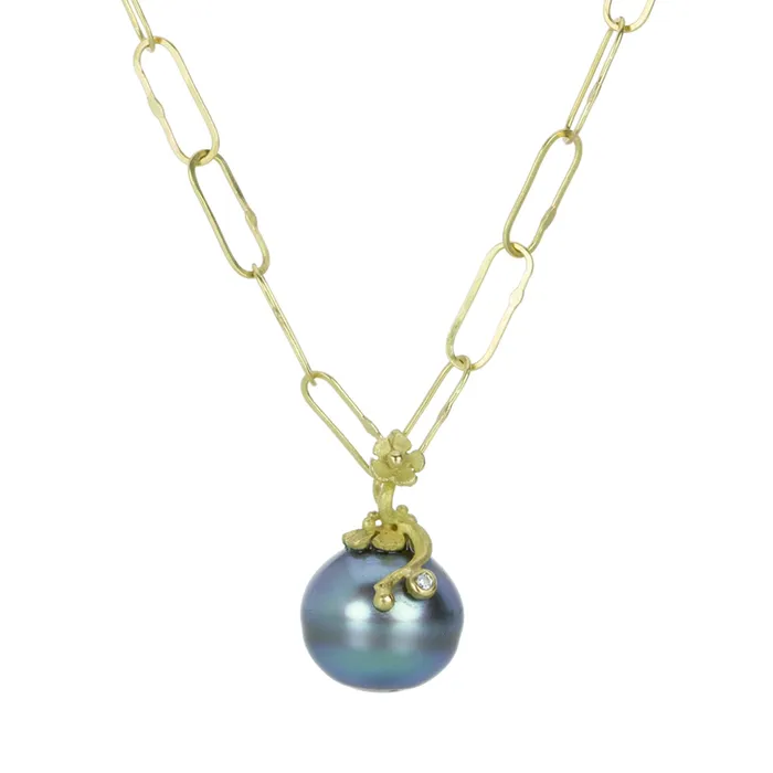 Necklaces Lene Vibe 18k Circle Pearl Pendant (Pendant Only)