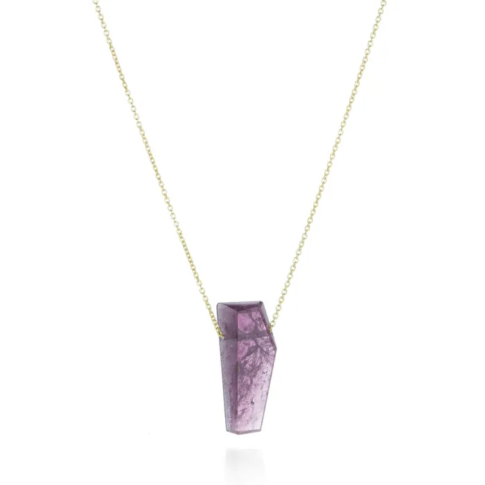 Necklaces Margaret Solow Dark Pink Tourmaline Crystal Necklace