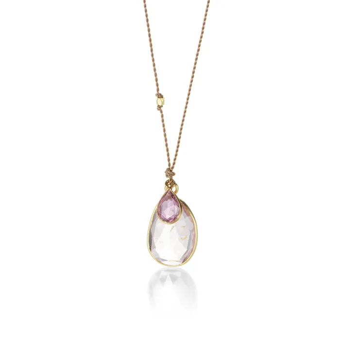 Necklaces Margaret Solow Double Pink Sapphire Tourmaline Necklace