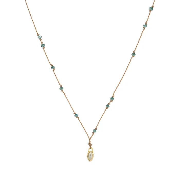 Necklaces Margaret Solow Marquise Diamond and Blue Diamond Necklace