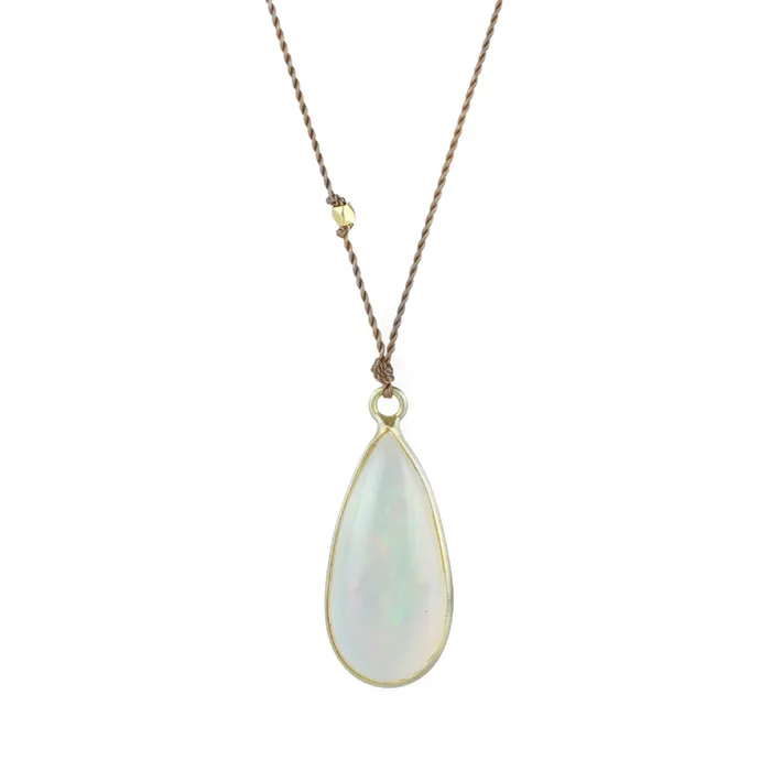 Necklaces Margaret Solow Pear Shaped Opal Pendant Necklace