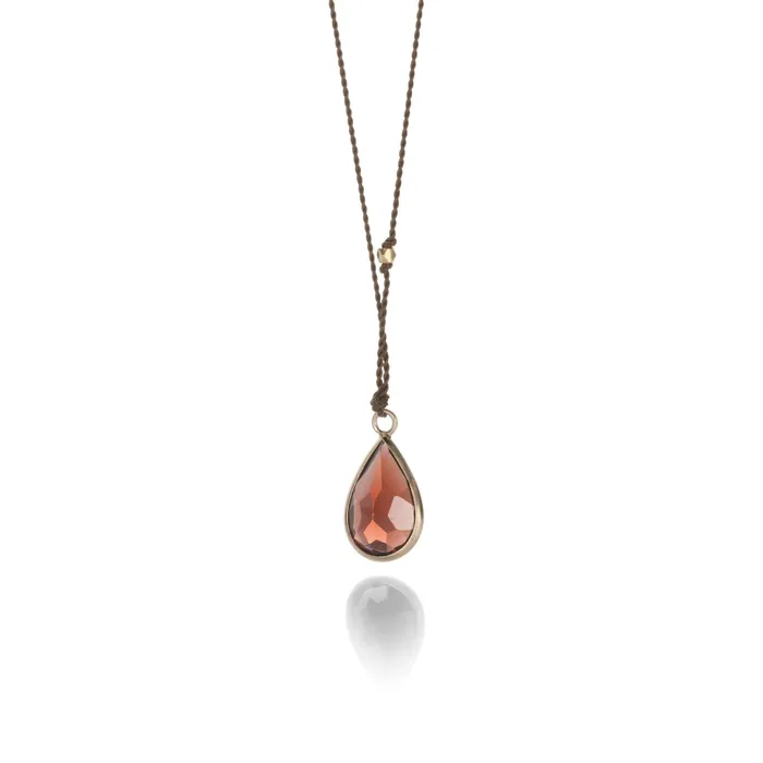 Necklaces Margaret Solow Teardrop Garnet Necklace