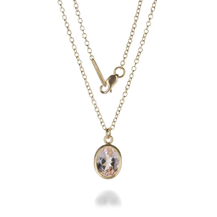 Necklaces Maria Beaulieu Oval Morganite Necklace