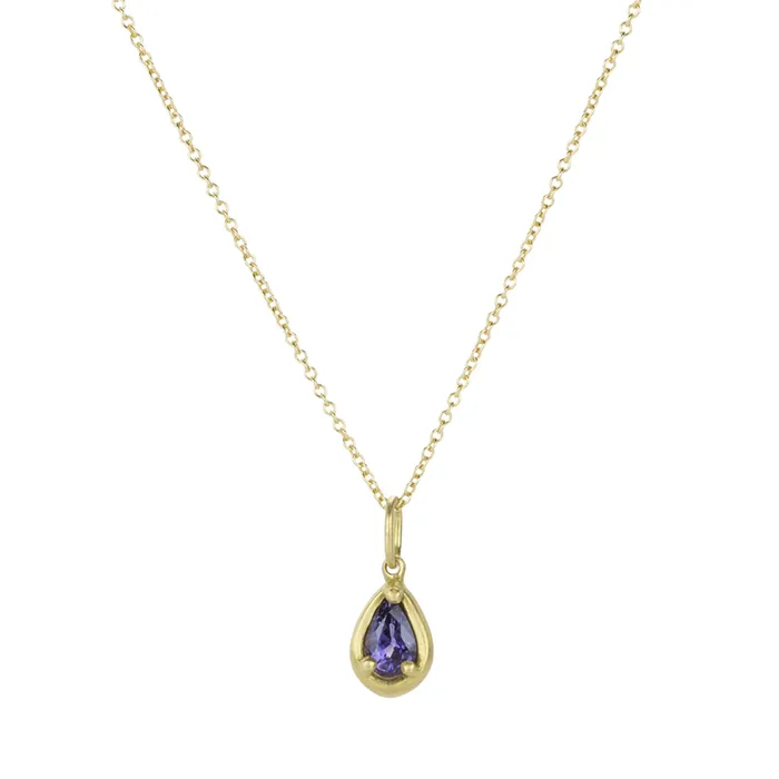 Necklaces Marian Maurer Teardrop Purple Sapphire City Pendant Necklace